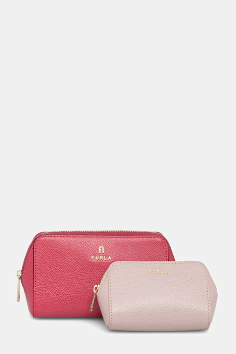Furla kosmetyczka skórzana 2-pack kolor różowy WE00453 ARE000 4508S