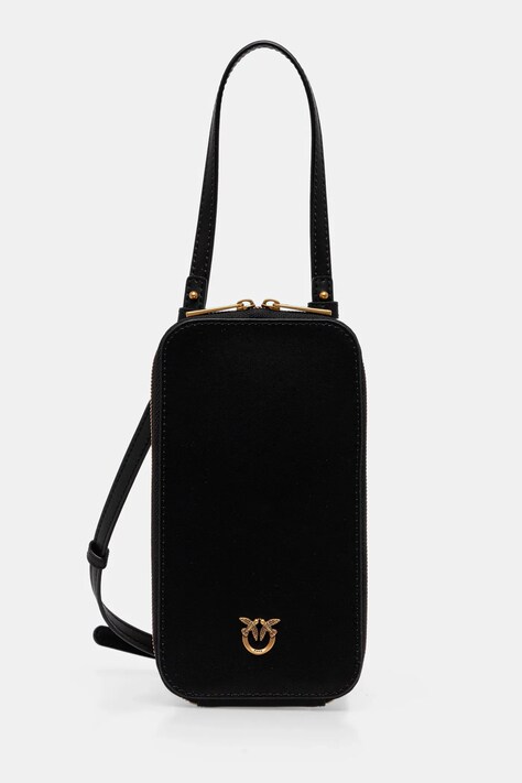 Pinko pokrowiec na telefon skórzany kolor czarny 106027 A0F1