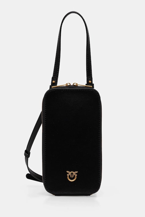 Δερμάτινη θήκη τηλεφώνου Pinko χρώμα: μαύρο, 106027 A0F1