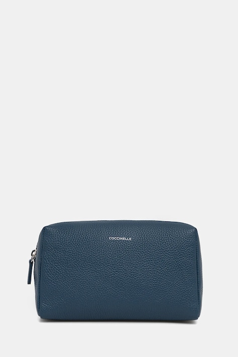 Coccinelle Kosmetyczka damska skórzana SOFT niebieska E5 MUK 95 G0 02