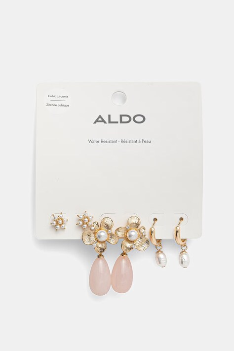 Aldo náušnice dámské kovové s kubickým zirkonem LYLIAH 3-pack 14332873