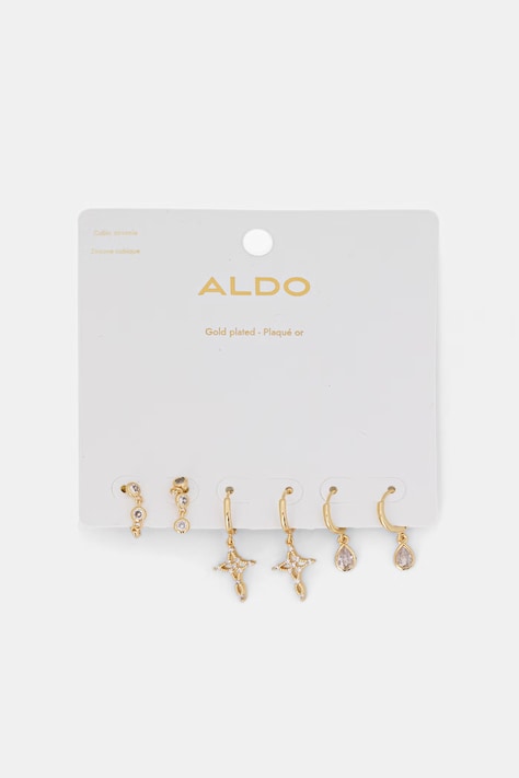 Aldo sada náušníc dámskych pozlátených so zirkónom SHANNONN 3-pak 14343926