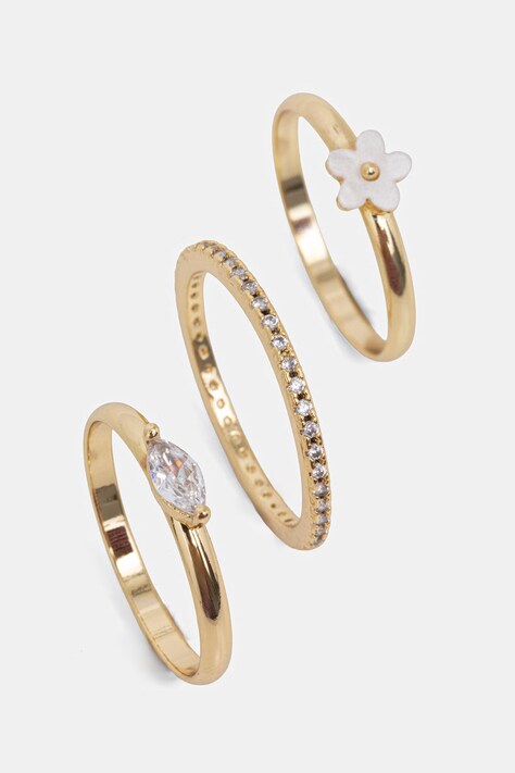 Aldo sada prsteňov dámska pozlátená zirkón BLOOMINIE 3-pak 14343924