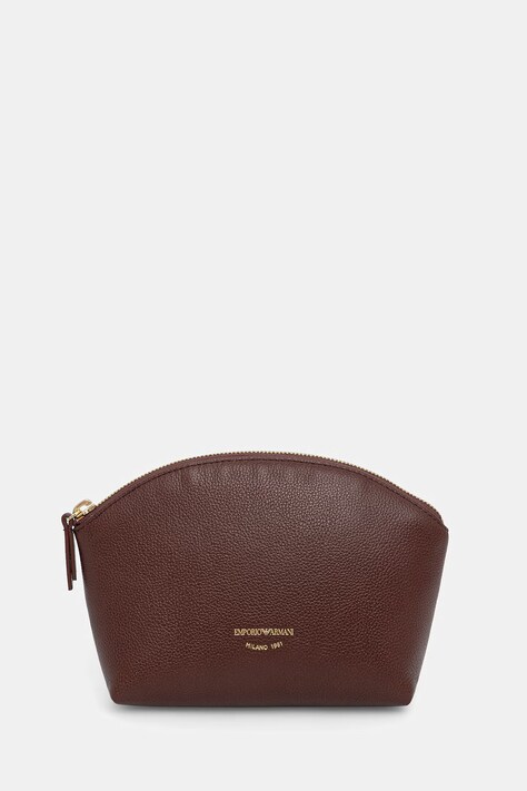 Emporio Armani kosmetyczka damska skórzana brązowa EW000546 AF19568