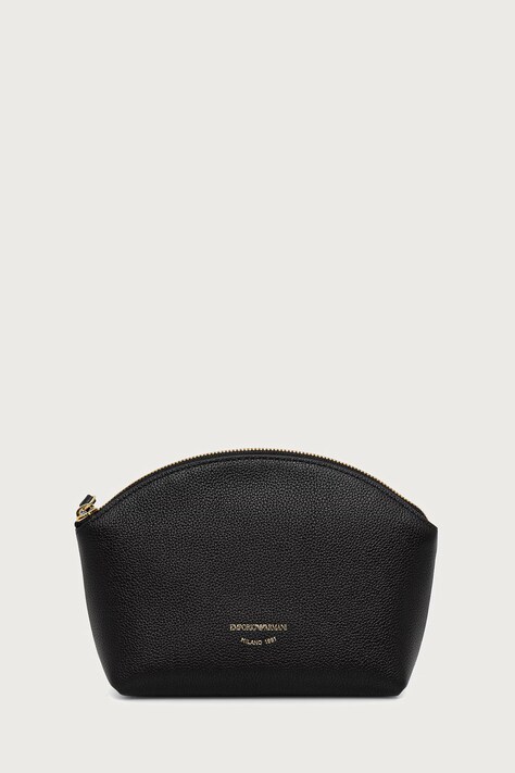 Emporio Armani Kosmetyczka damska skórzana czarna EW000546 AF19568