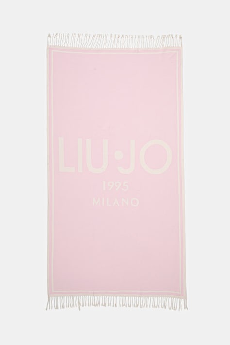 Liu Jo ręcznik plażowy bawełniany różowy VA6204 T9432