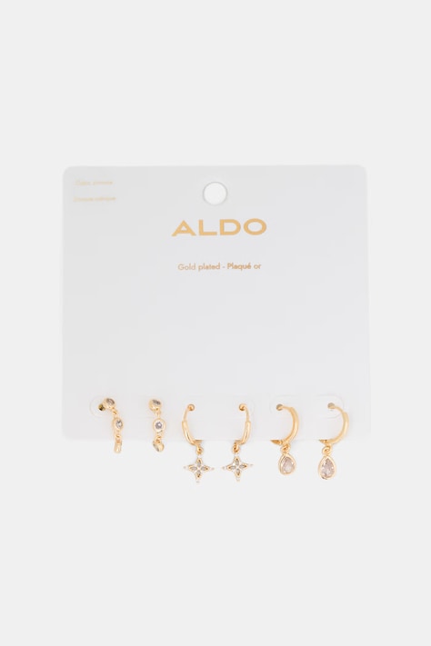 Aldo komplet kolczyków damskich pozłacanych z cyrkonią SHANNAA 3-pack 14390012