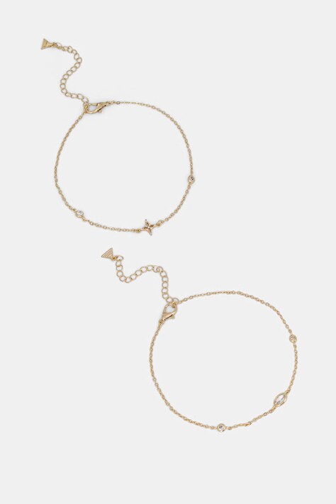 Aldo bransoletka na kostkę damska pozłacana z cyrkonią ISABELLAA 2-pack 14390008