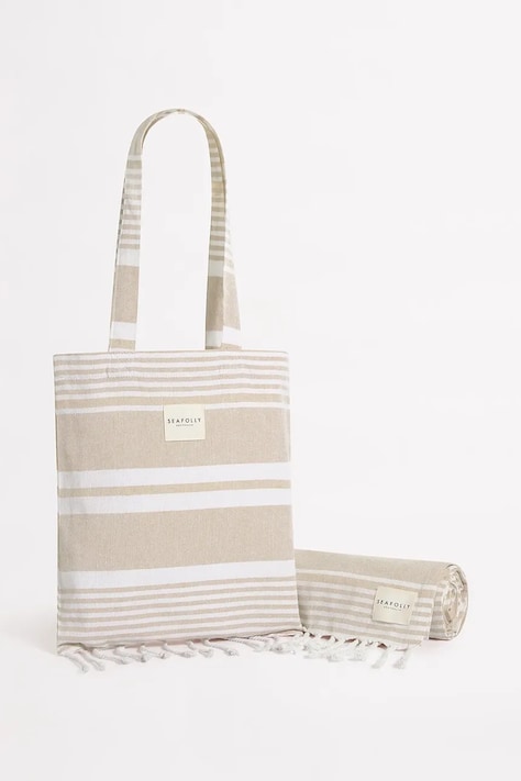 Seafolly ręcznik plażowy Turkish beżowy 71689-TL