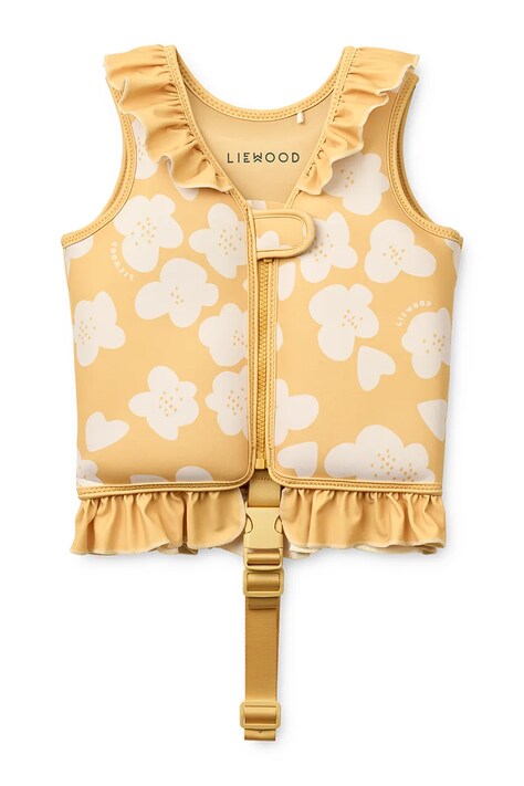Liewood vestă de înot Dove Swim Vest w Frill galbenă LW20501