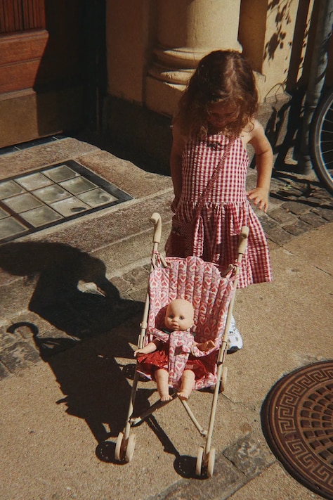 Konges Sløjd cărucior de păpuși copii bumbac DOLL STROLLER roz KS105334