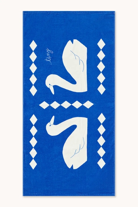 Tinycottons ręcznik bawełniany dziecięcy SWANS TOWEL kolor niebieski SS26-570