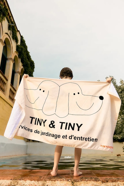 Tinycottons ręcznik bawełniany dziecięcy TINY & TINY TOWEL kolor beżowy SS26-571