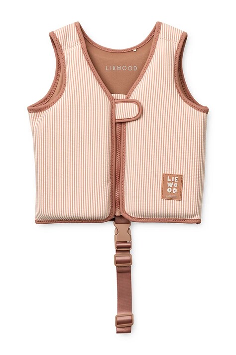 Liewood Plavalni jopič Dove Seersucker Swim Vest oranžen LW20739