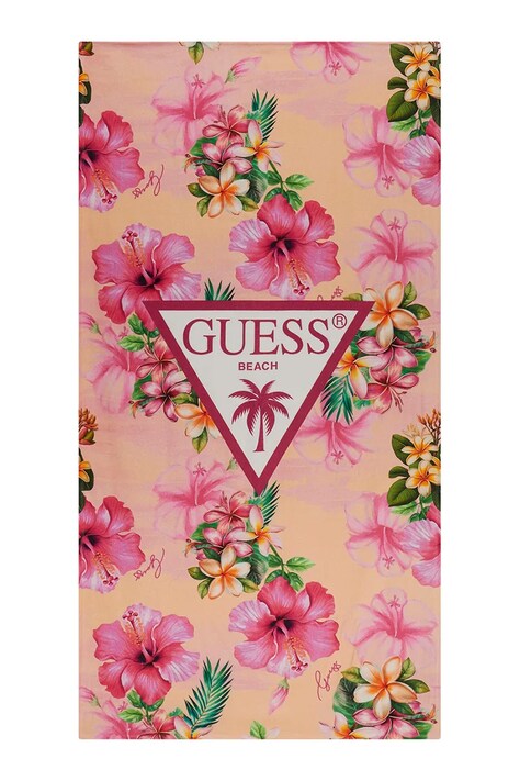 Guess ręcznik plażowy bawełniany różowy H6GZ01 KCCK1