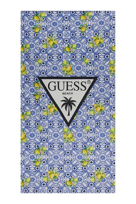 Guess ręcznik plażowy bawełniany niebieski H6GZ01 KCCK1