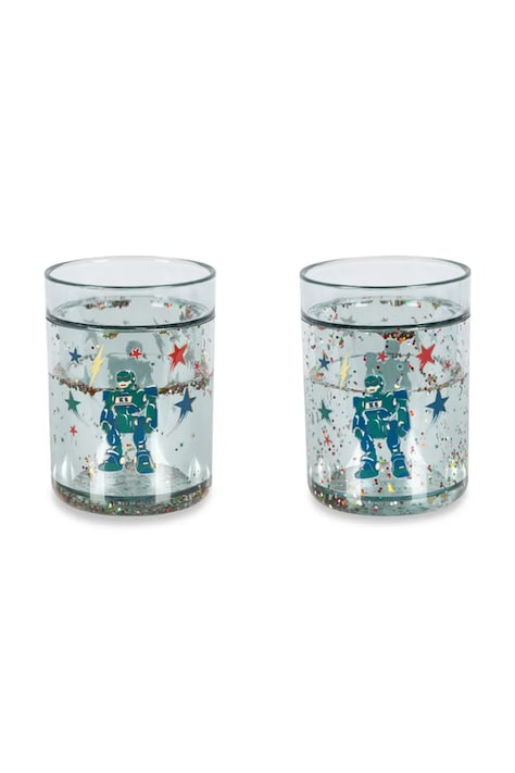 Konges Sløjd zestaw kubków dziecięcych 2 PACK GLITTER CUPS niebieski KS103024