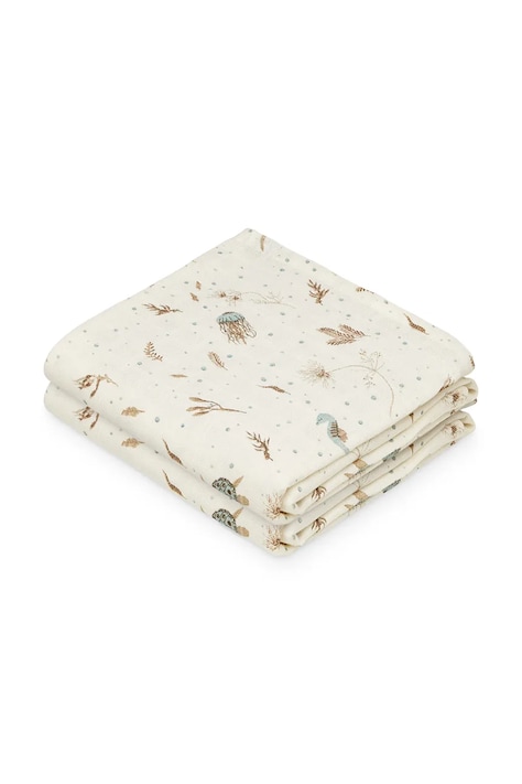 Cam Cam Copenhagen πάνα παιδικά βαμβακερά Sea Garden 2-pack μπεζ 507