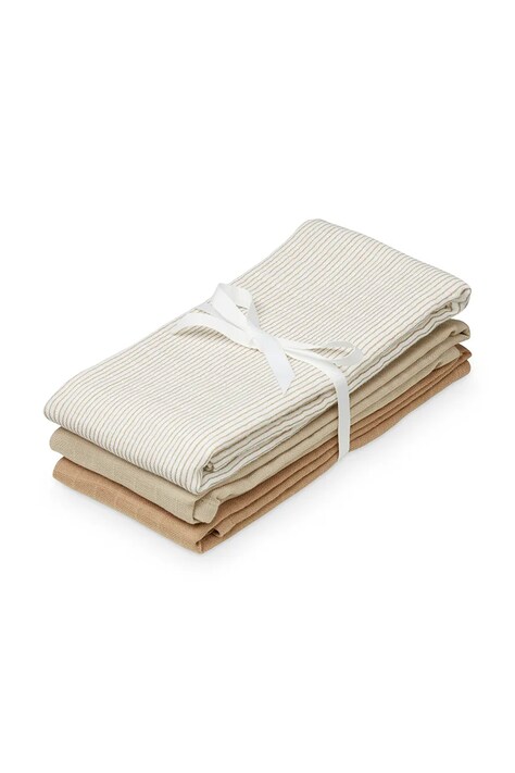 Cam Cam Copenhagen plena dětská bavlněná Classic Stripes Camel 3-pack béžová 503