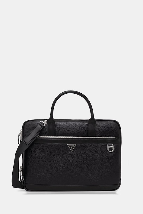 Guess torba na laptopa skórzana MONACO kolor czarny HMMOGR P6147
