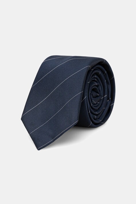 Calvin Klein krawat z dodatkiem jedwabiu kolor granatowy CK2111E003