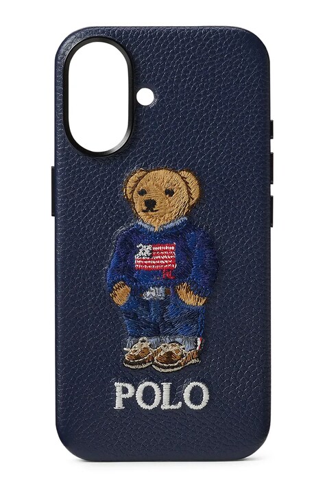Polo Ralph Lauren etui skórzane na telefon iPhone 16 kolor granatowy 405P17560