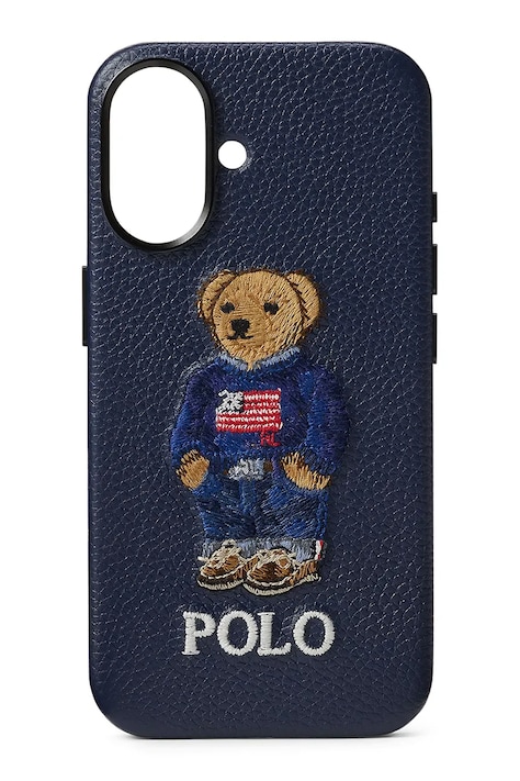 Polo Ralph Lauren etui skórzane na telefon iPhone 16 kolor granatowy 405P17560