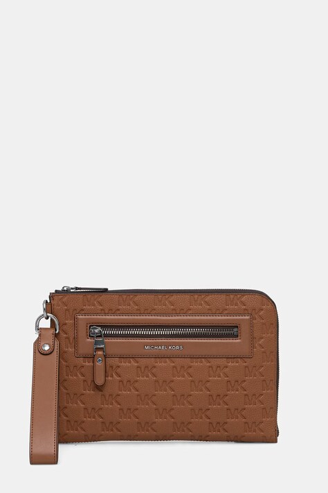 Michael Kors kosmetyczka męska skórzana brązowa 33S6LJSU8L