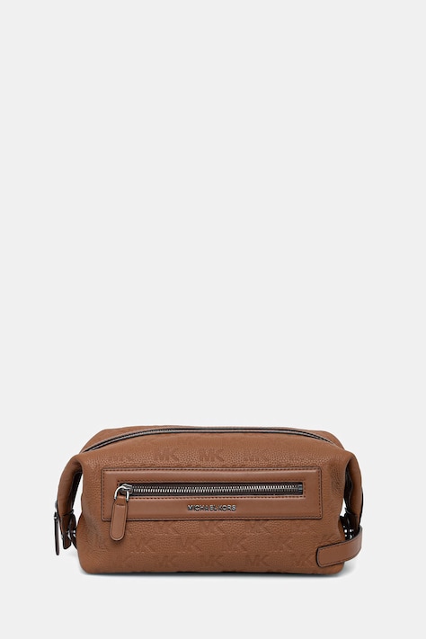 Michael Kors kosmetyczka męska skórzana brązowa 33S6LJSN2L