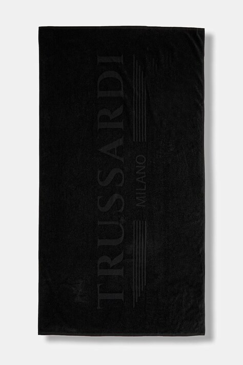 Trussardi ręcznik bawełniany czarny TRU26MTW01