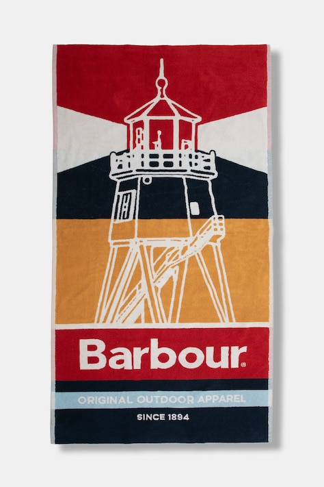 Barbour ręcznik plażowy bawełniany czerwony UAC0311