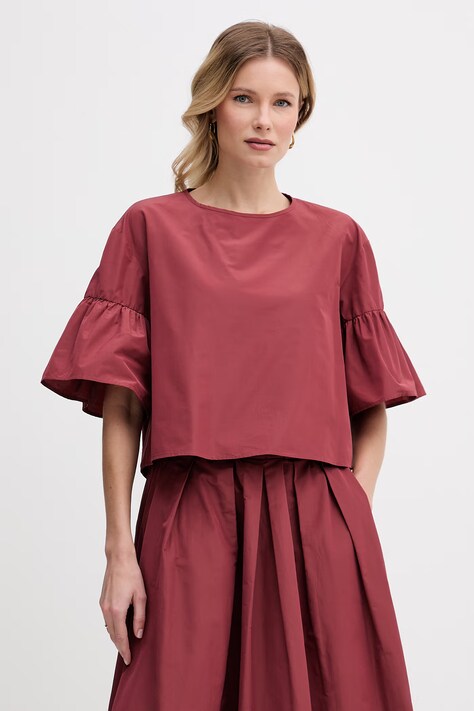 Weekend Max Mara bluzka damska bordowa gładka 2615111152600