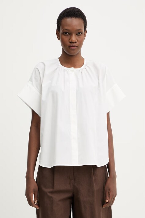 Weekend Max Mara koszula bawełniana EDUCATA damskie kolor biały relaxed 2615111172600