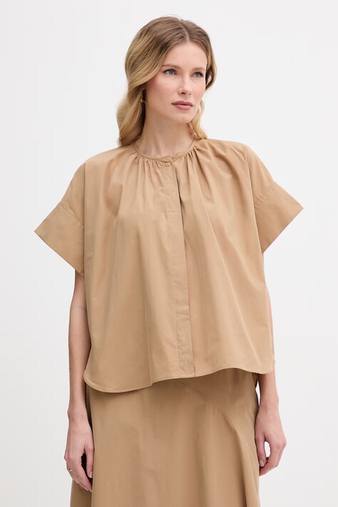 Weekend Max Mara koszula bawełniana EDUCATA damskie kolor zielony relaxed 2615111172600