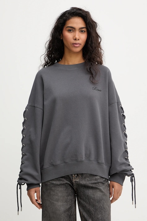 Rotate bluza bawełniana damska kolor szary gładka 1154681205