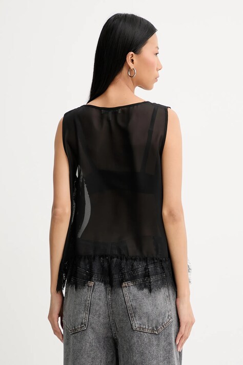 MUNTHE t-shirt bawełniany RACH damski kolor czarny 254101325426