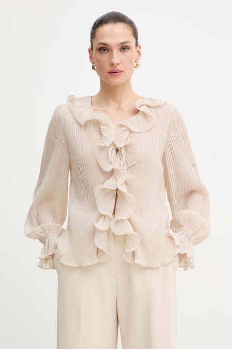 Guess bluzka FAYE damska kolor beżowy gładka W6RH31 WI342