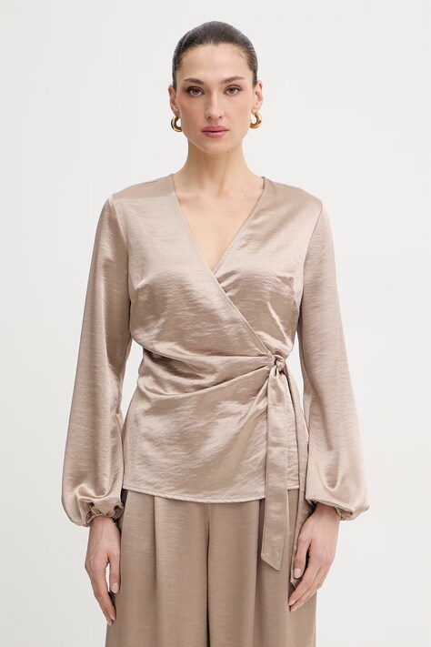 Guess bluzka AVA damska kolor beżowy gładka W6RH47 W2612