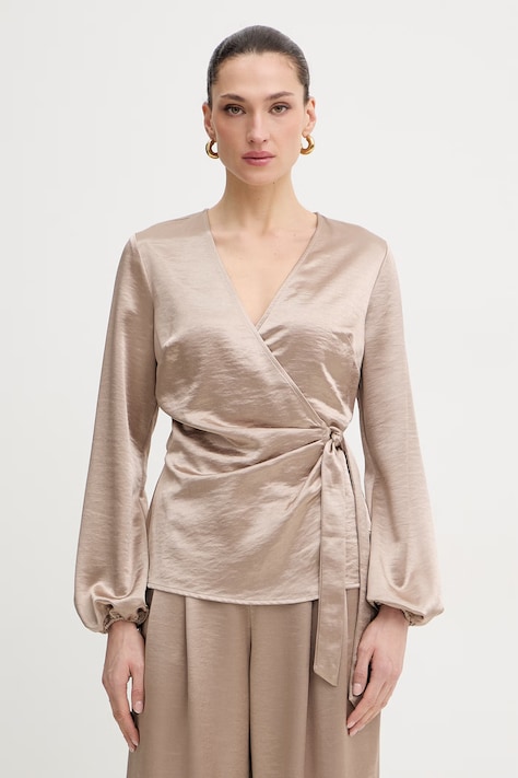 Guess bluzka AVA damska kolor beżowy gładka W6RH47 W2612