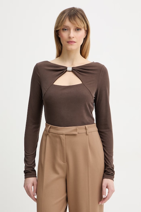 Guess longsleeve MILENA kolor brązowy W6RP11 KAQL2