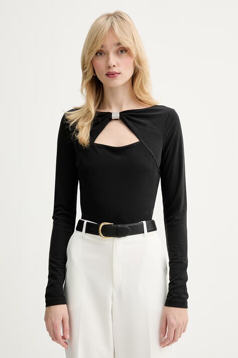 Μακρυμάνικο Guess MILENA χρώμα: μαύρο, W6RP11 KAQL2