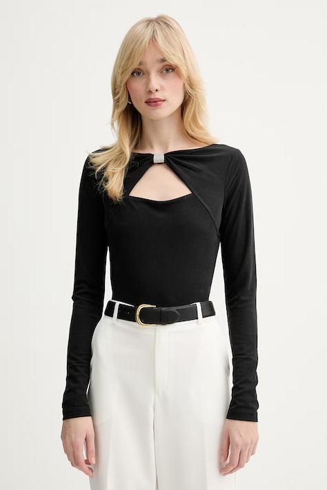 Μακρυμάνικο Guess MILENA χρώμα: μαύρο, W6RP11 KAQL2