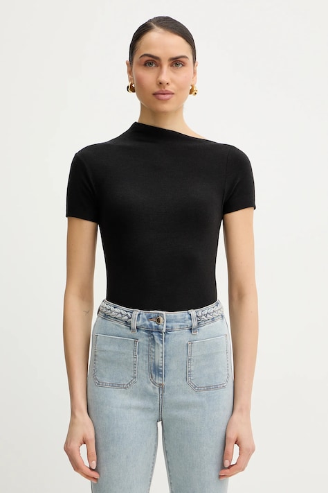 Μπλουζάκι Guess DAMIANA χρώμα: μαύρο, W6RP16 KD012