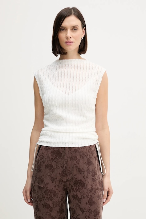 Dkny bluzka damska kolor biały gładka P5JHTDPG