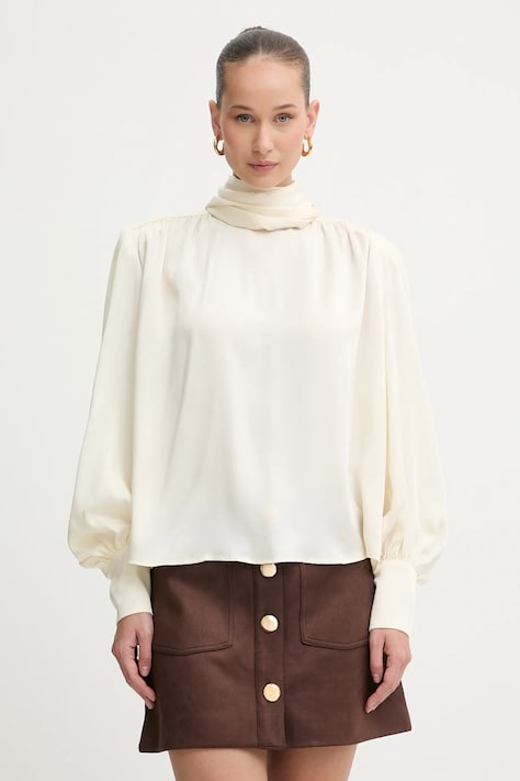 Bardot bluzka damska kolor beżowy gładka 60240TB