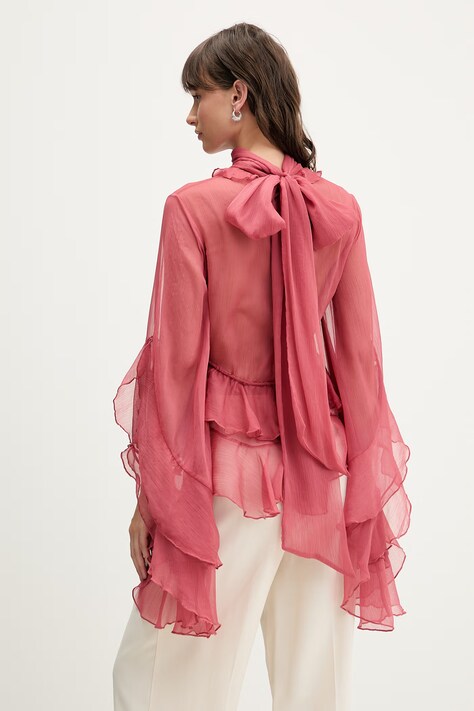 Bardot bluzka damska kolor różowy gładka 59933TB2