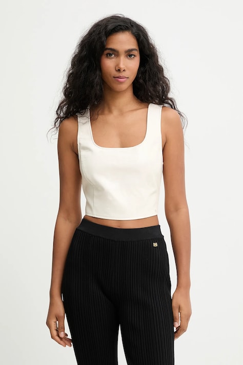 Armani Exchange bluzka damska kolor beżowy gładka XW001813 AF18859