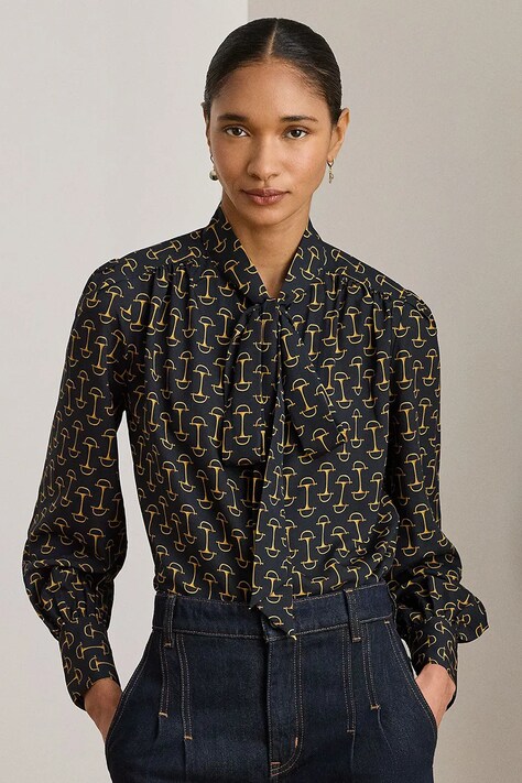 Lauren Ralph Lauren bluzka damska kolor granatowy wzorzysta 200P03558