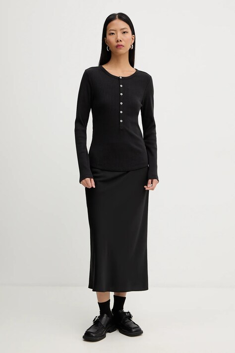Лонгслів G-Star Henley slim — SS26-BDD045, чорний — фото 2