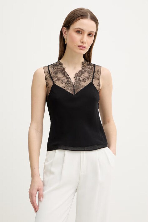 Patrizia Pepe bluzka damska kolor czarny gładka 8C0865 A692